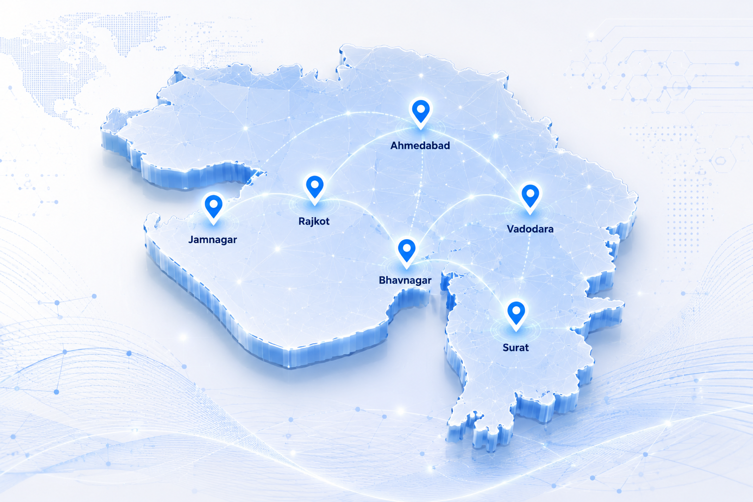 Map of Gujarat Service Areas